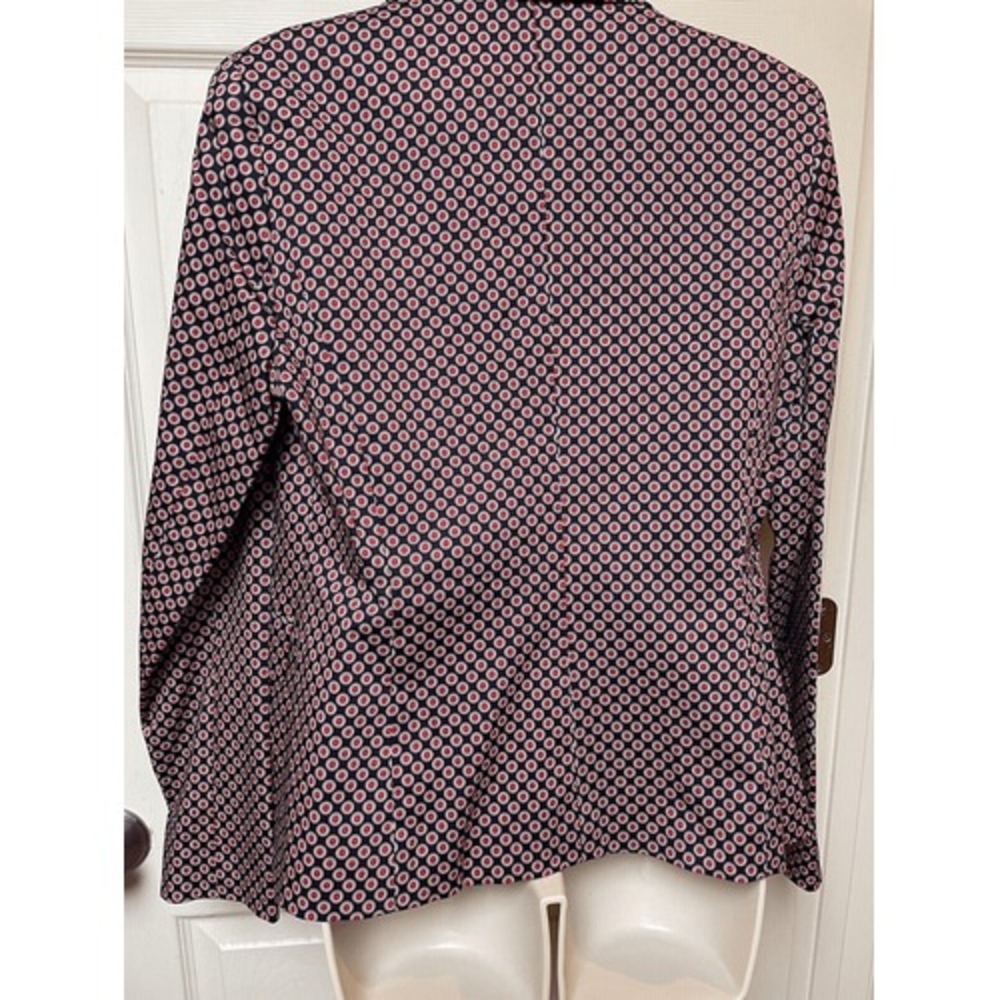 Michael Kors Blazer Size 14 Red‎ White Blue Dots Spring Tailored Business Office - Picture 10 of 16